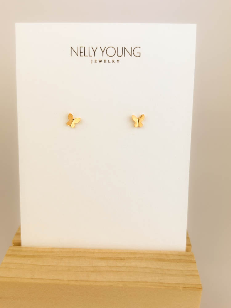 18K gold-plated butterfly earrings with delicate lightweight design for everyday elegance