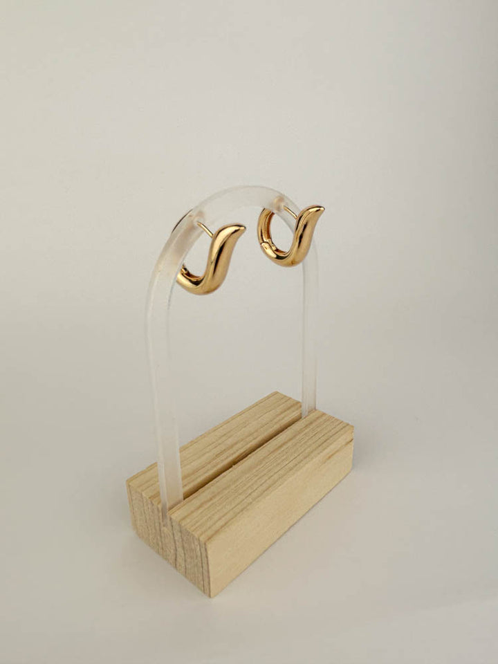 18K Gold J Hoop Earrings elegant gift-ready hoops for special occasions