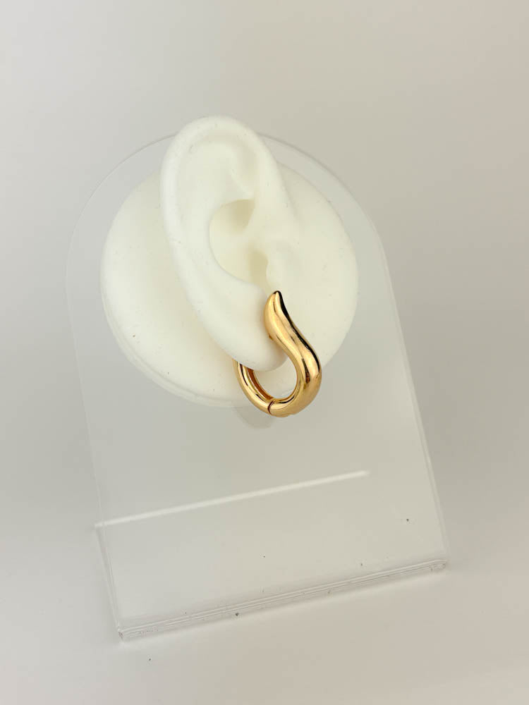 18K Gold J Hoop Earrings versatile jewelry for casual and formal outfits