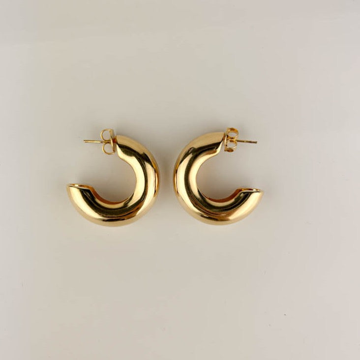 18k Gold-Plated C Hoop Earrings elegant jewelry gift for women
