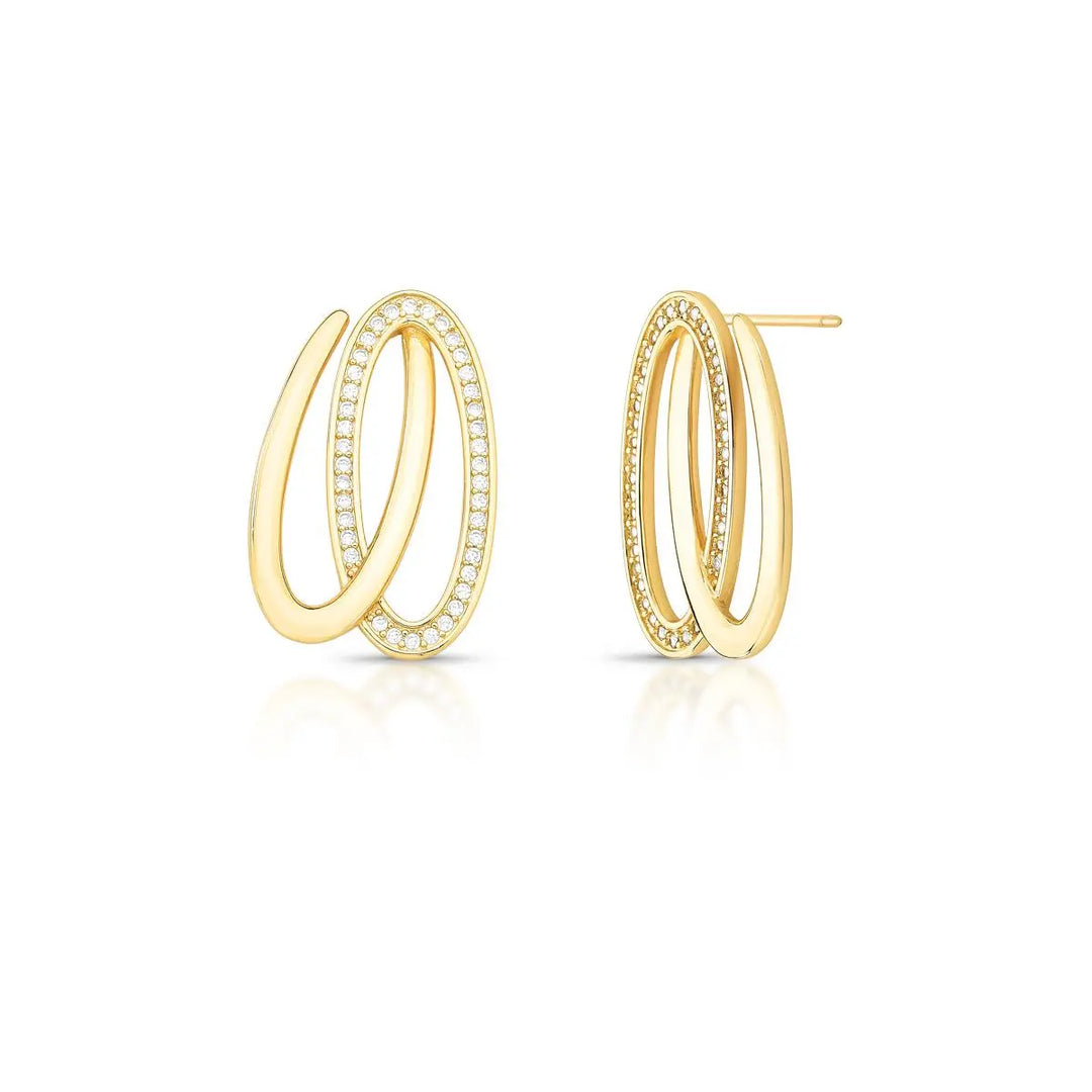 Oval Link Zirconia Earrings