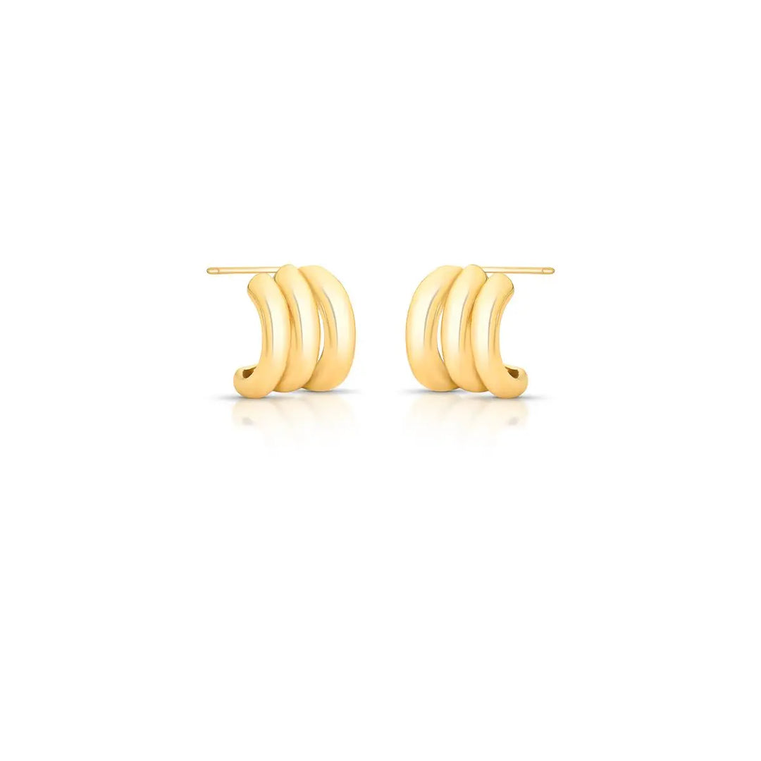 Three Curve Half Hoop Earrings