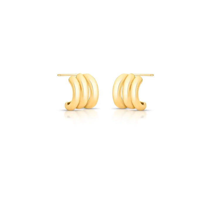 Three Curve Half Hoop Earrings