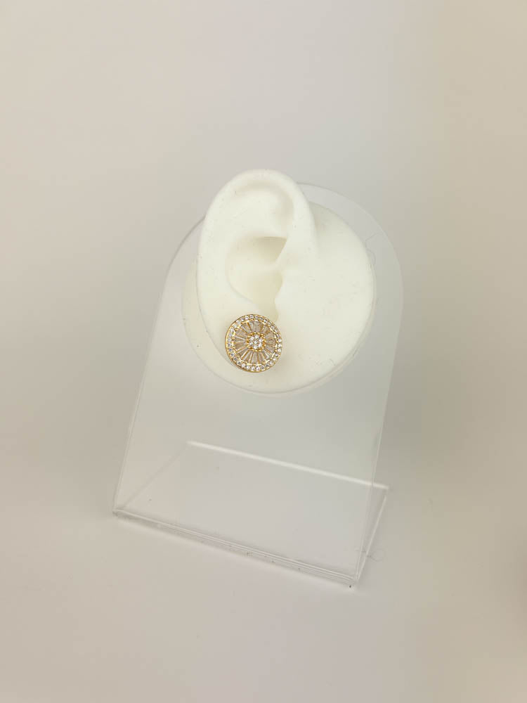 ZIRCON ROUND STUD EARRING