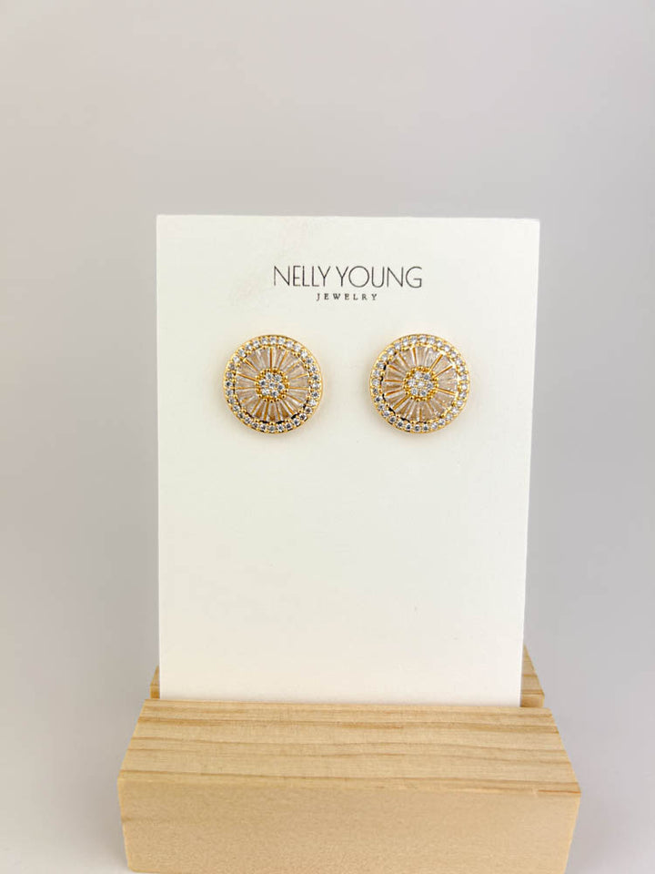 ZIRCON ROUND STUD EARRING