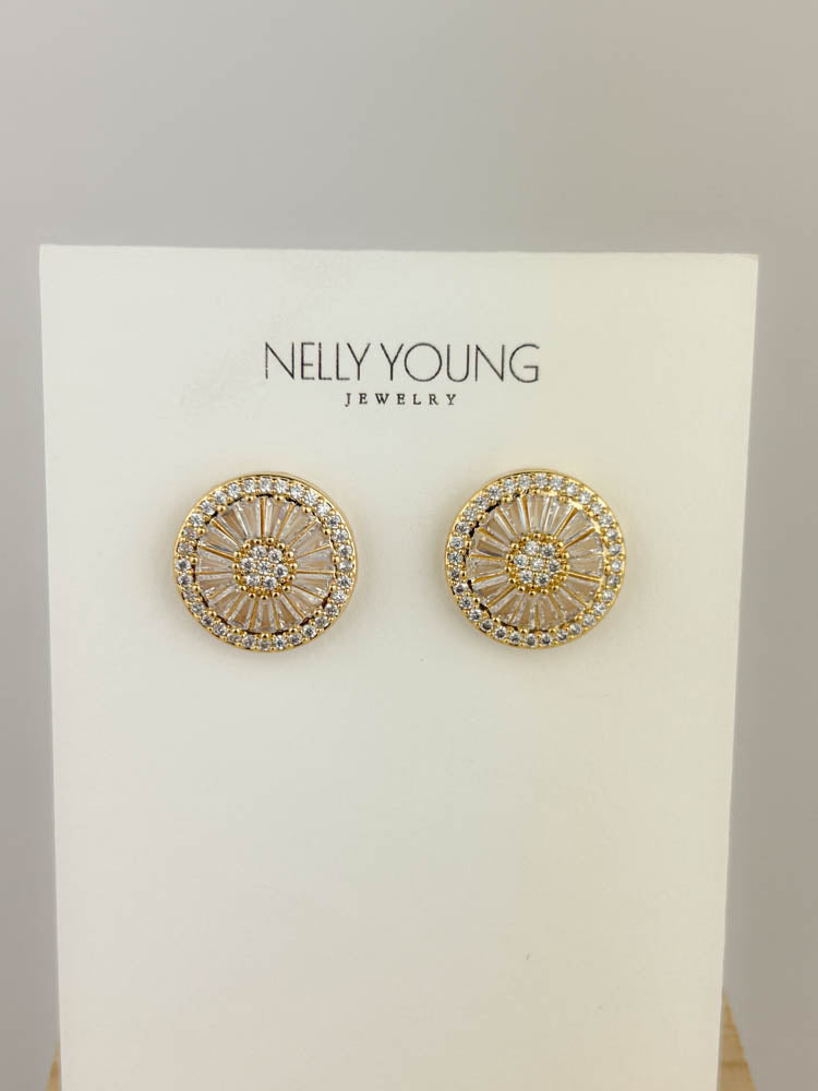 ZIRCON ROUND STUD EARRING