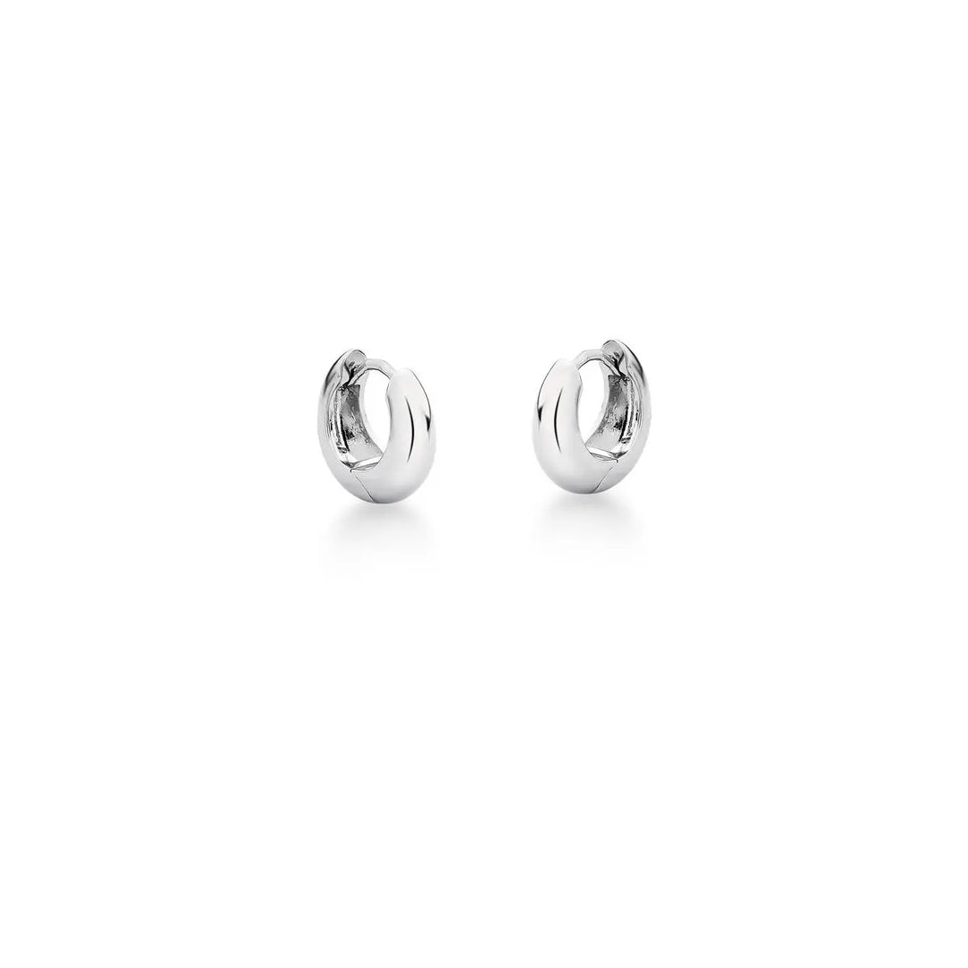 Puffy Rhodium Hoop Earrings