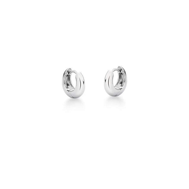 Puffy Rhodium Hoop Earrings