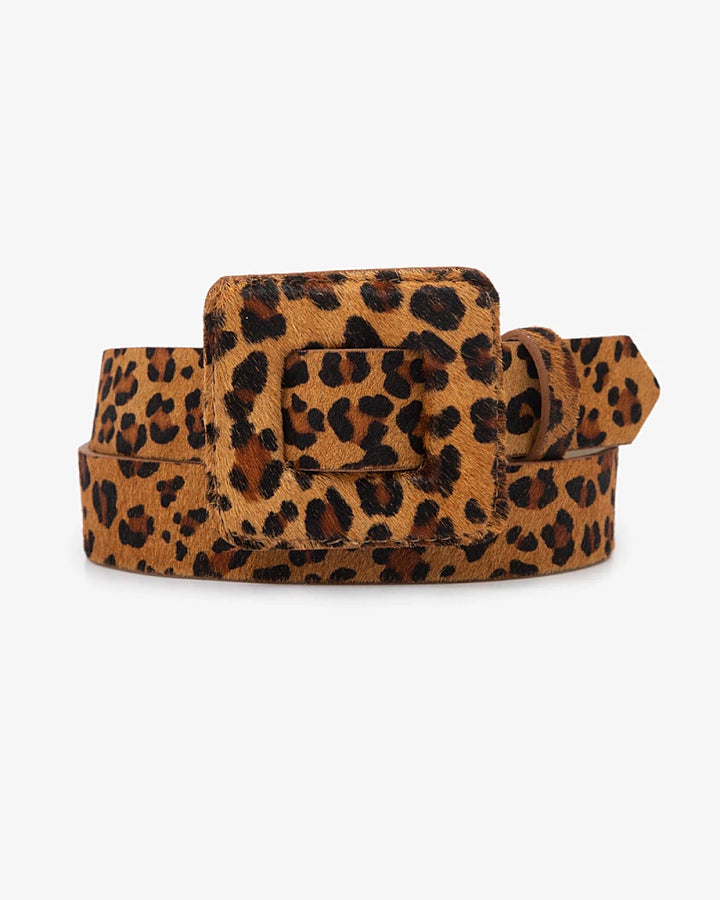 Animal print belt with durable metal buckle for long-lasting use
