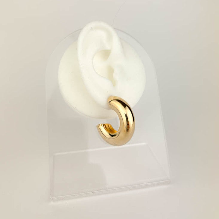18k Gold-Plated C Hoop Earrings versatile hoops adding golden elegance to any outfit