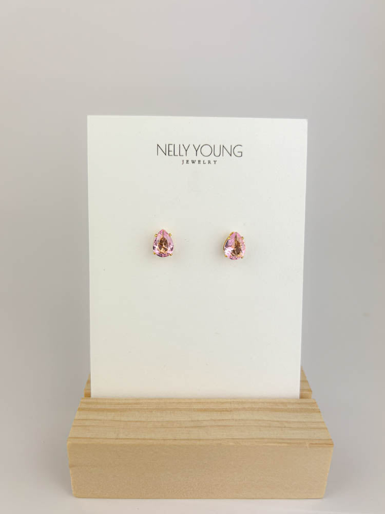 Crystal drop earrings 18k gold-plated with radiant sparkle for elegant everyday wear