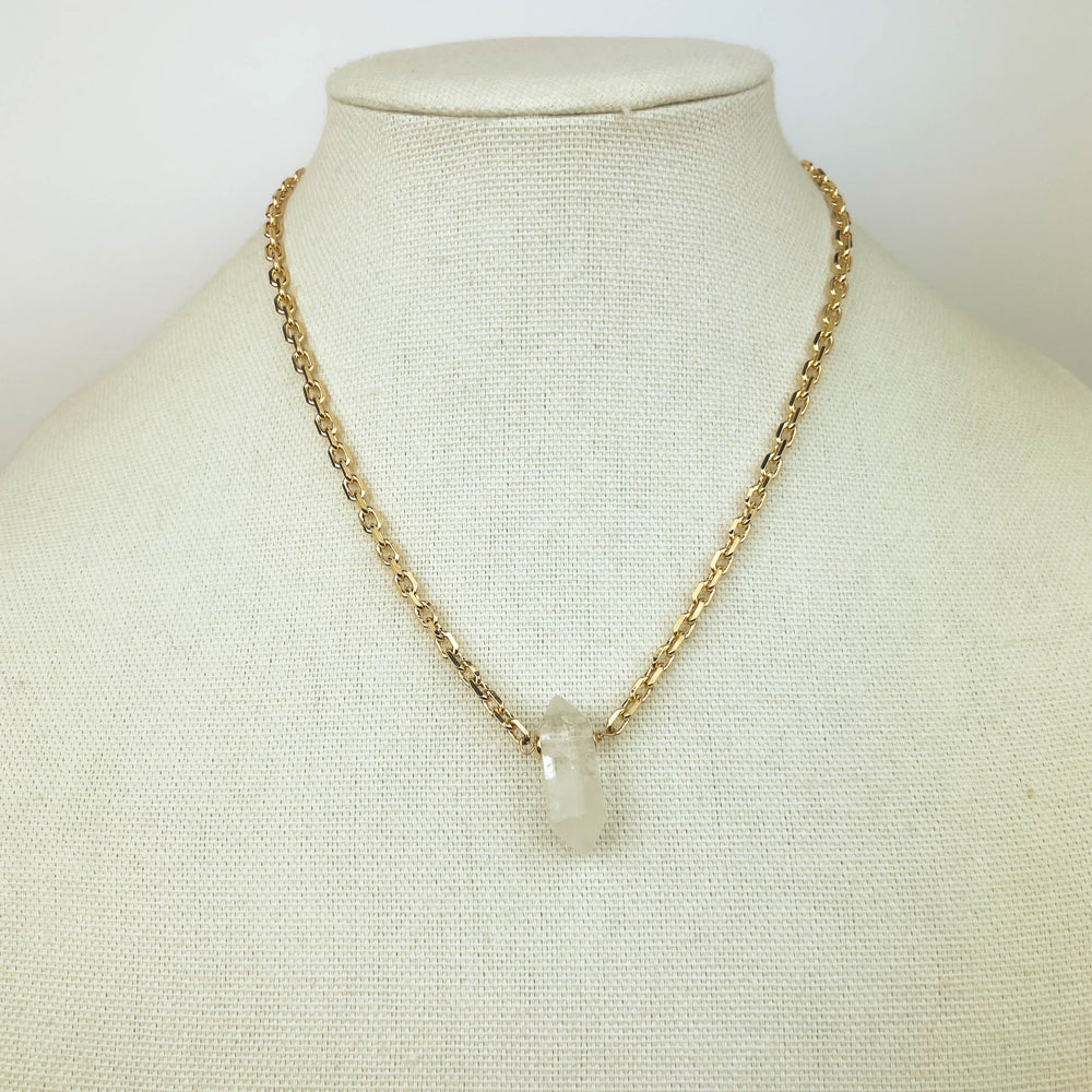 Crystal necklace with gold-plated finish and gift-ready box for special occasions