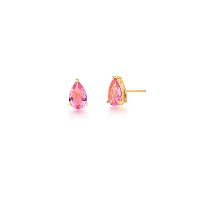 Teardrop Crystal Stud Earrings – 18k Gold Plated
