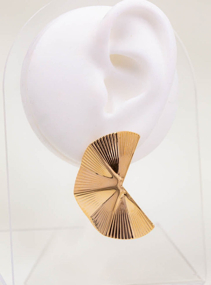 Fan Shape Earrings 18k gold statement jewelry perfect for gifting and special occasions