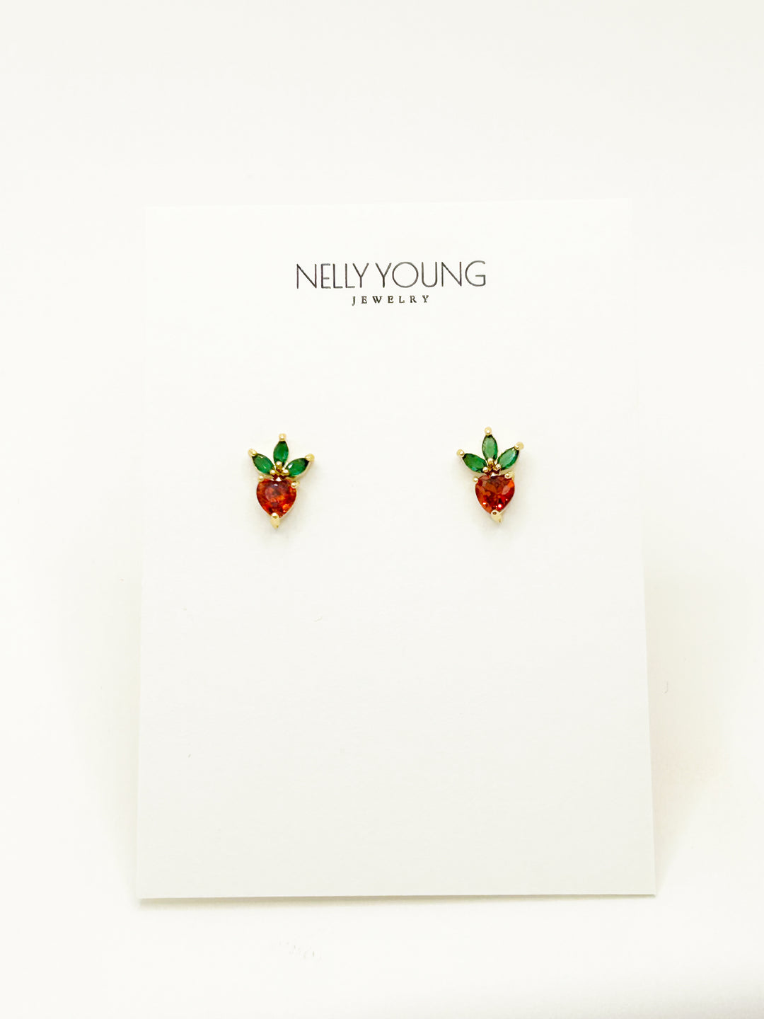 Pineapple-inspired fruit earrings in gold plating with zircon stones, perfect for gifting