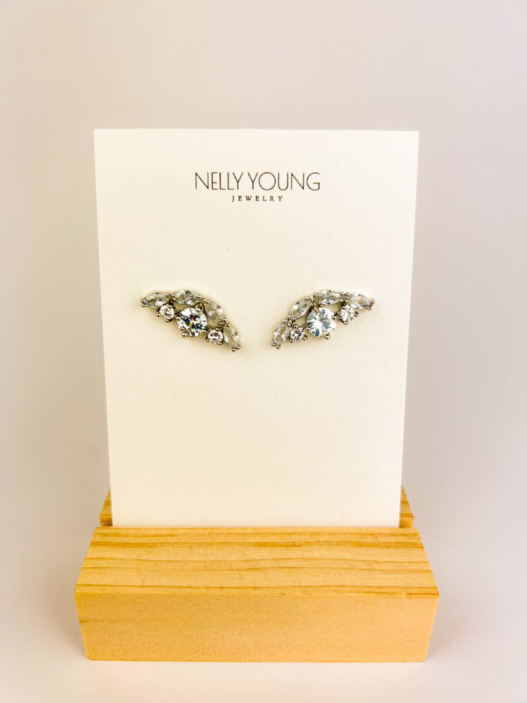Gold crystal earrings with premium crystal accents for party sparkle