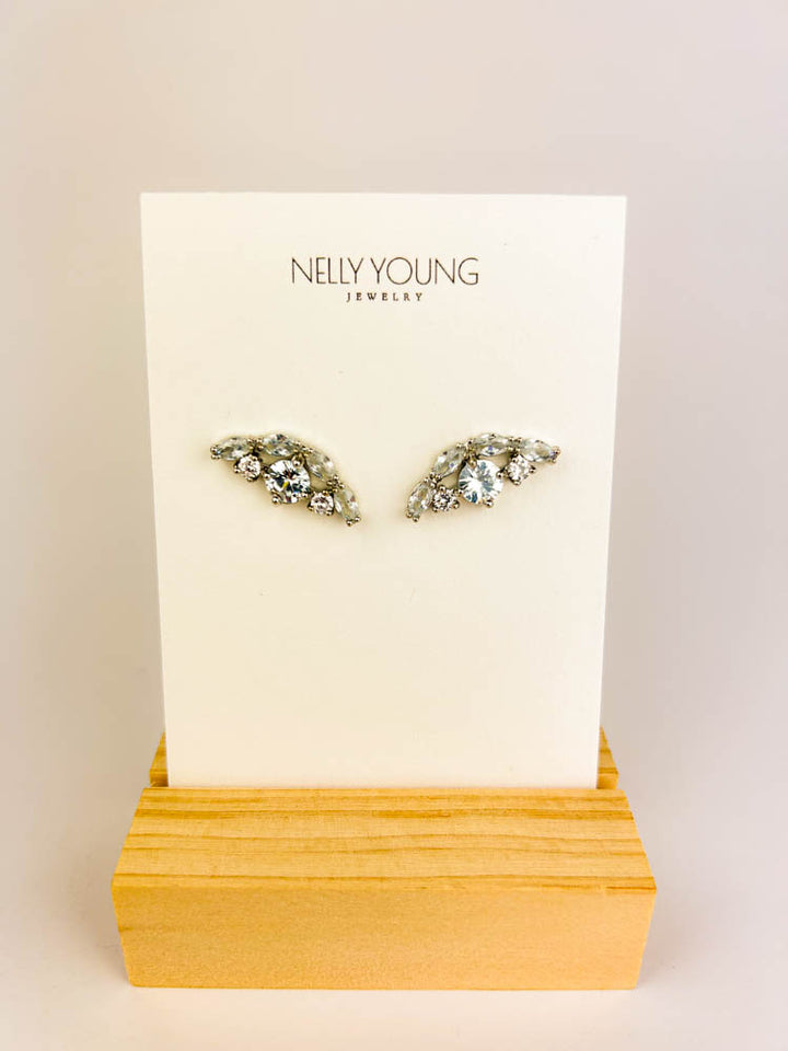 Gold crystal earrings with premium crystal accents for party sparkle