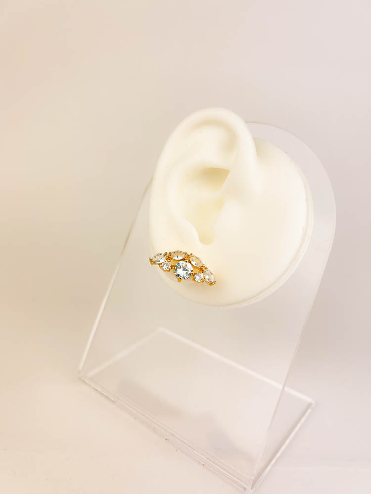 Gold crystal earrings lightweight 1.2 inch drop for daily comfort