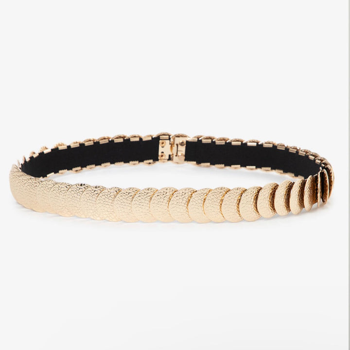 Gold Textured Coin Belt with elegant Zamak coins to accentuate tunics and dresses