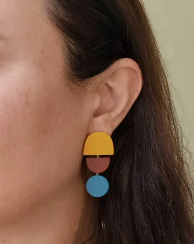 Handmade Resin Earrings 2" modern chic jewelry for teens