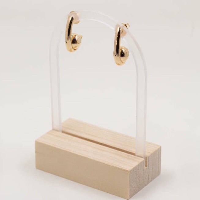 J Gold Sphere Earring with minimalist sphere style, versatile for casual or chic outfits