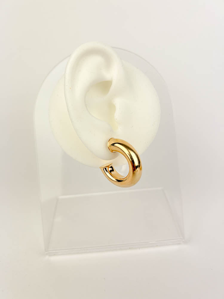 Minimalist gold hoop earrings 18k gold plated perfect gift for her