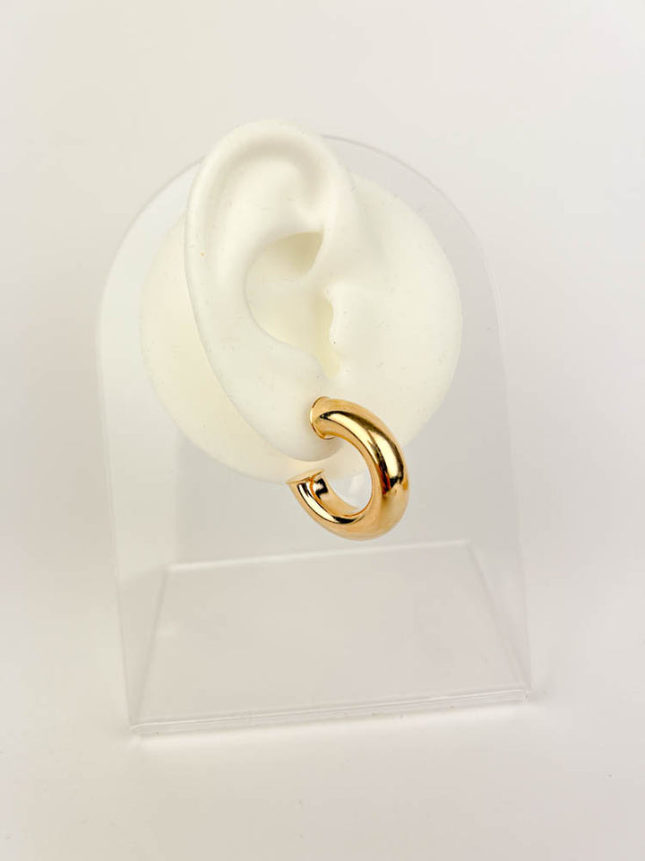 Minimalist gold hoop earrings 18k gold plated perfect gift for her