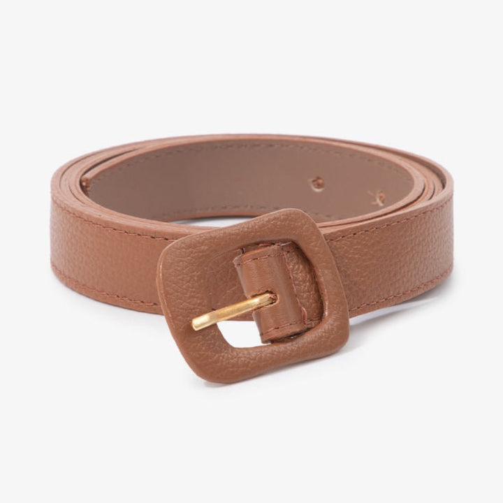 Plus Size Leather Belt in genuine leather with covered Zamak buckle for curvy fashion