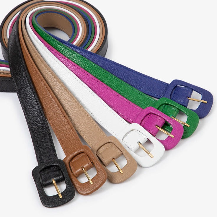 Plus Size Leather Belt with rectangular buckle for curvy women’s everyday fashion