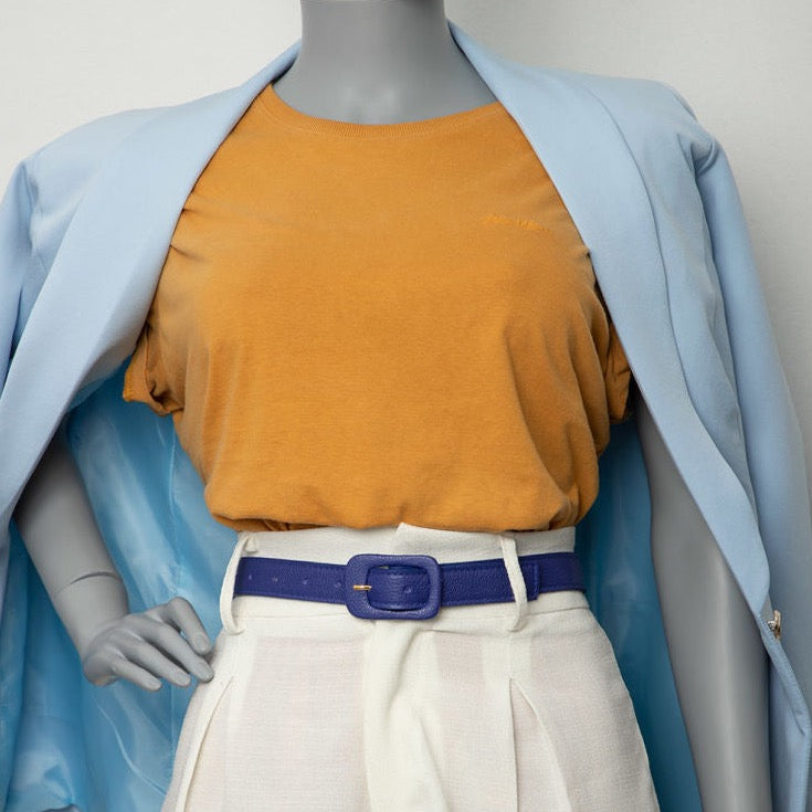 Plus Size Leather Belt in genuine leather with Zamak buckle for versatile styling