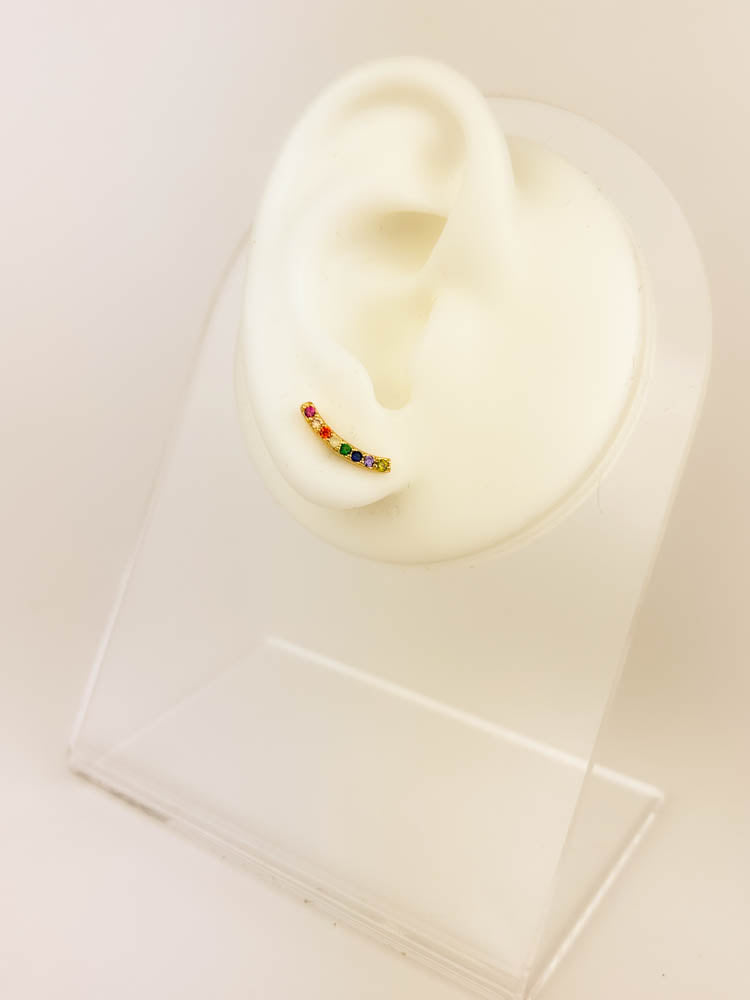 Rainbow earring 18k gold-plated luxury statement jewelry blending vibrant colors with timeless sophistication