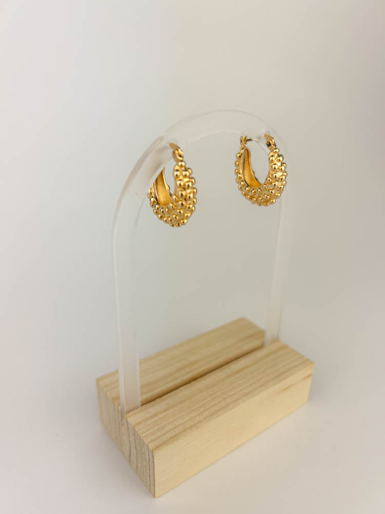 Small Dot Hoop Earrings lightweight 18K gold-plated hoops perfect for daily wear