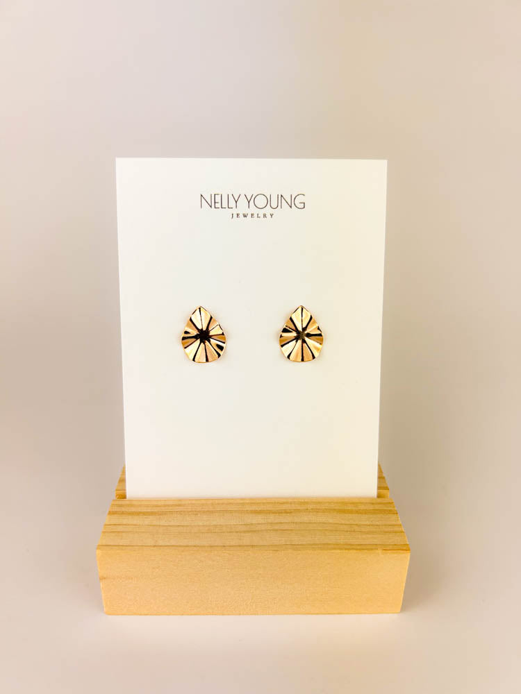 Small Drop Wave Earrings 18K gold-plated lightweight design for all-day wear