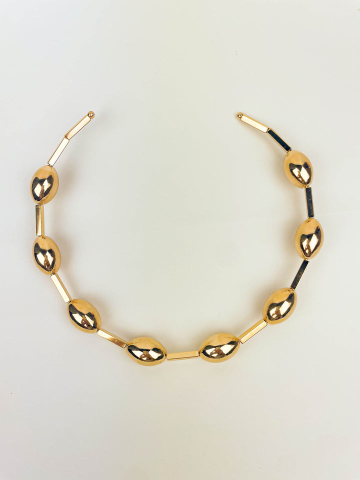 Sphere Choker sleek gold plated necklace highlighting modern elegance