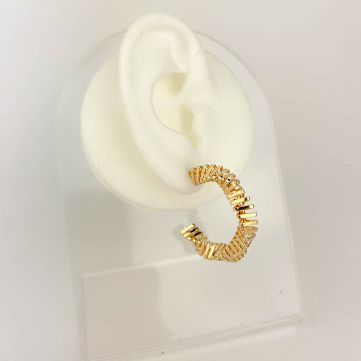 Spiral Hoop Earring crafted with durable 18k gold plating for lasting shine