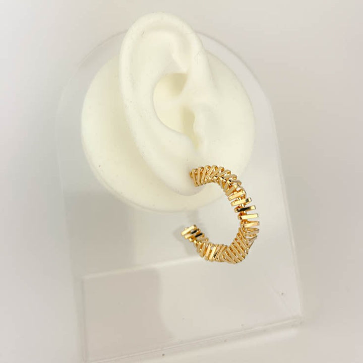 Spiral Hoop Earring crafted with durable 18k gold plating for lasting shine