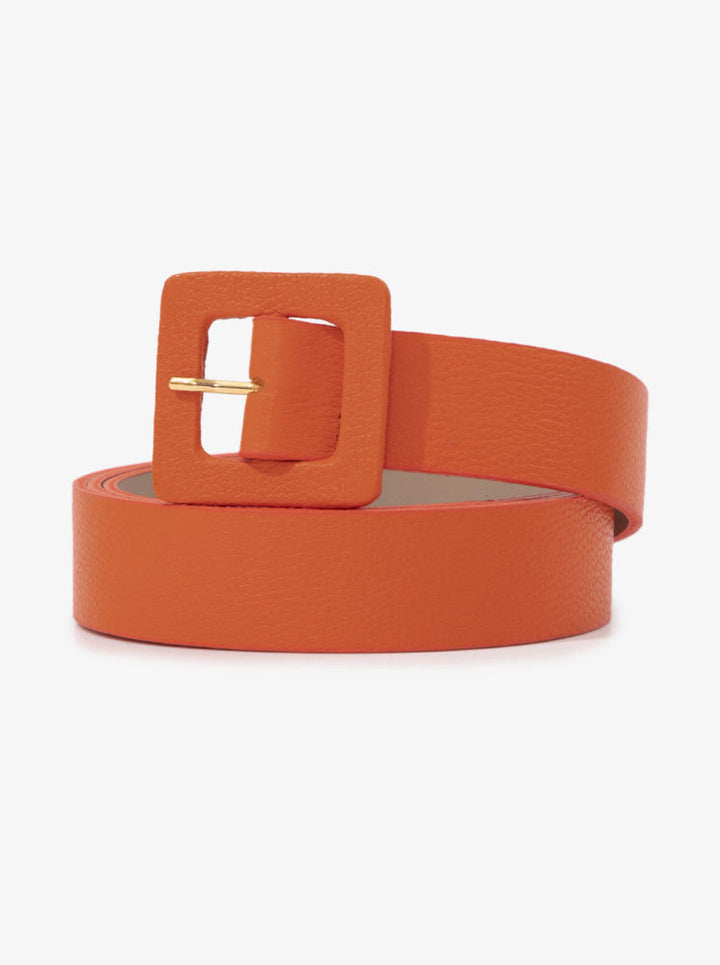 Square Buckle Leather Belt adjustable in multiple sizes for perfect fit