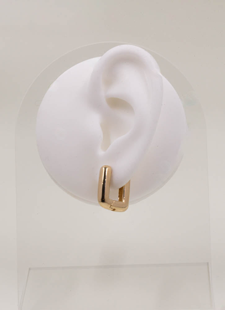 Square hoop earrings gold-plated lightweight design adding elegance to any outfit