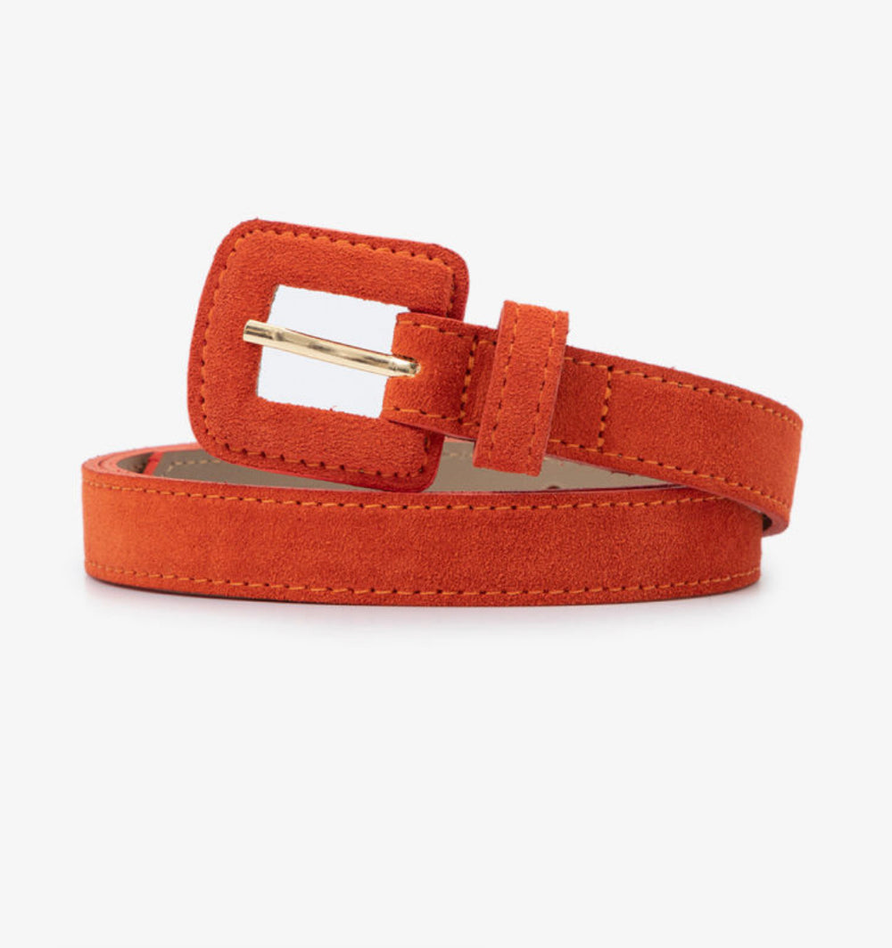 Suede leather belt in genuine leather for casual and formal outfits