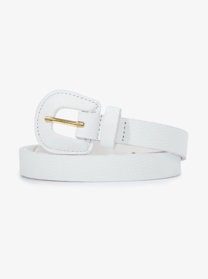Thin Covered Buckle Belt with minimalist design for casual and chic outfits