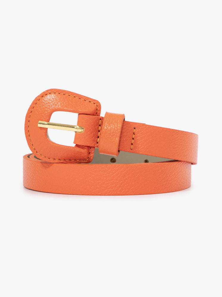 Thin Covered Buckle Belt with soft polyurethane lining for comfort