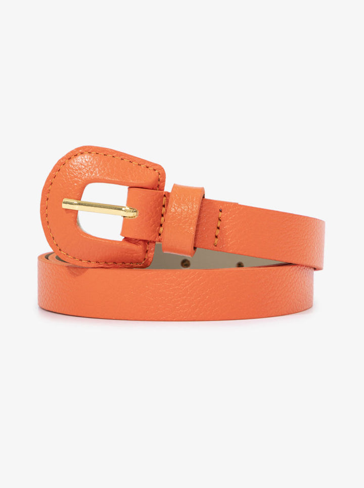 Thin Covered Buckle Belt with soft polyurethane lining for comfort