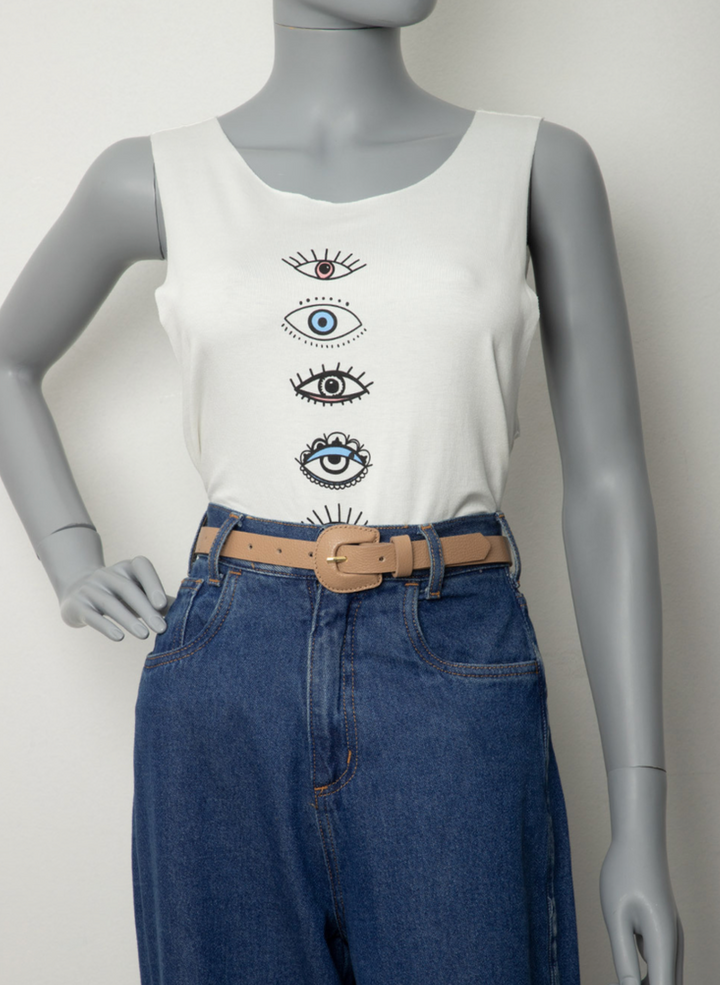 Thin Covered Buckle Belt in minimalist style for versatile everyday use