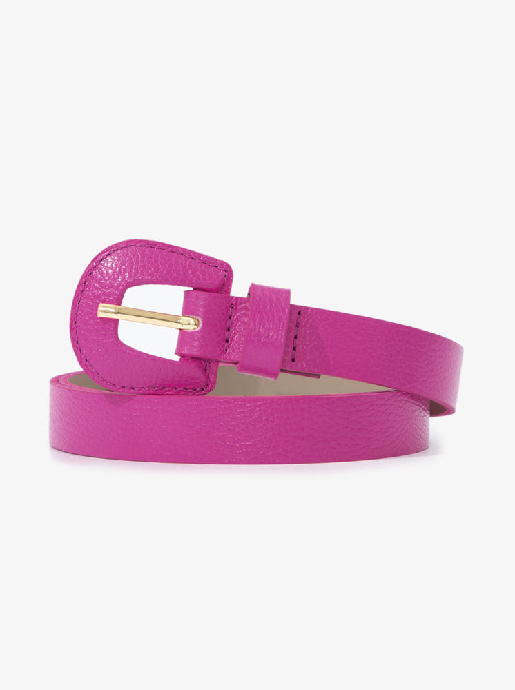 Thin Covered Buckle Belt with Zamak buckle for modern fashion appeal