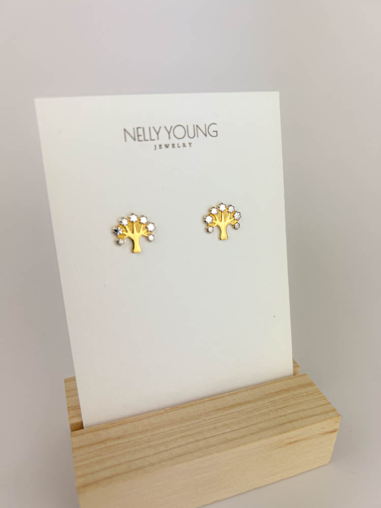 Tree Earring 18K gold lightweight drop for everyday elegance