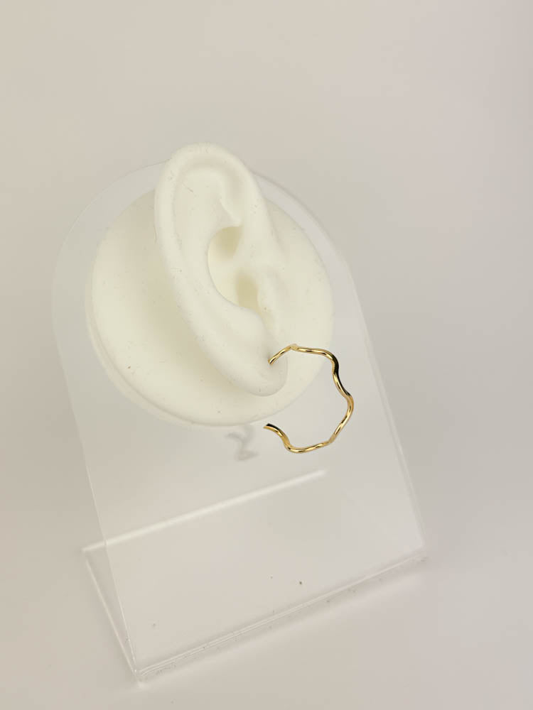 Wave Hoop Earring lightweight 18k gold hoops perfect for busy moms and daily wear