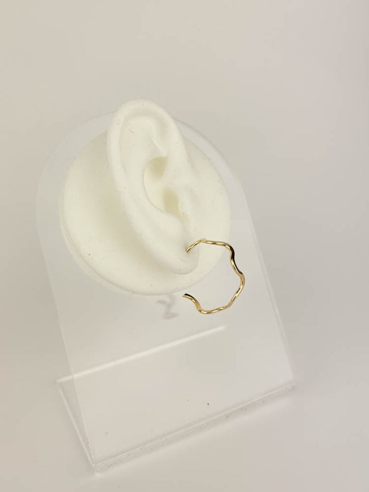 Wave Hoop Earring lightweight 18k gold hoops perfect for busy moms and daily wear