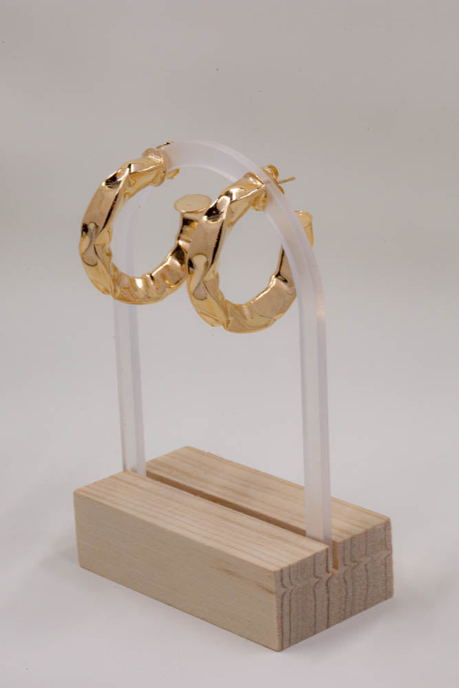 Wave Hoop Earrings minimalist 18K gold hoops for elegant style