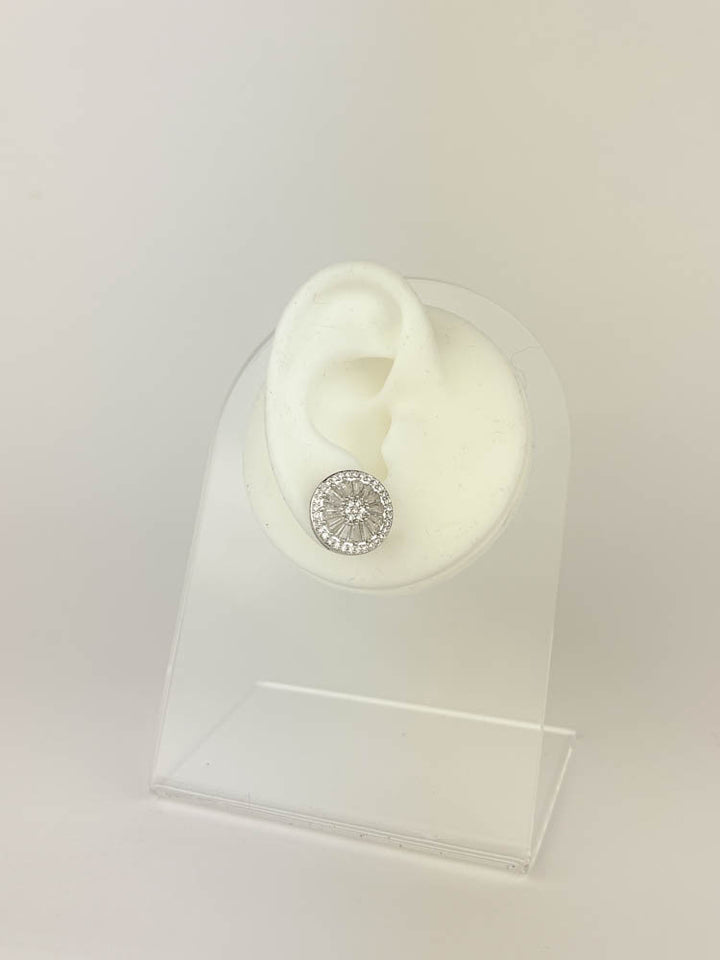 Zircon stud earrings with 18k gold plating for timeless sparkle and everyday elegance